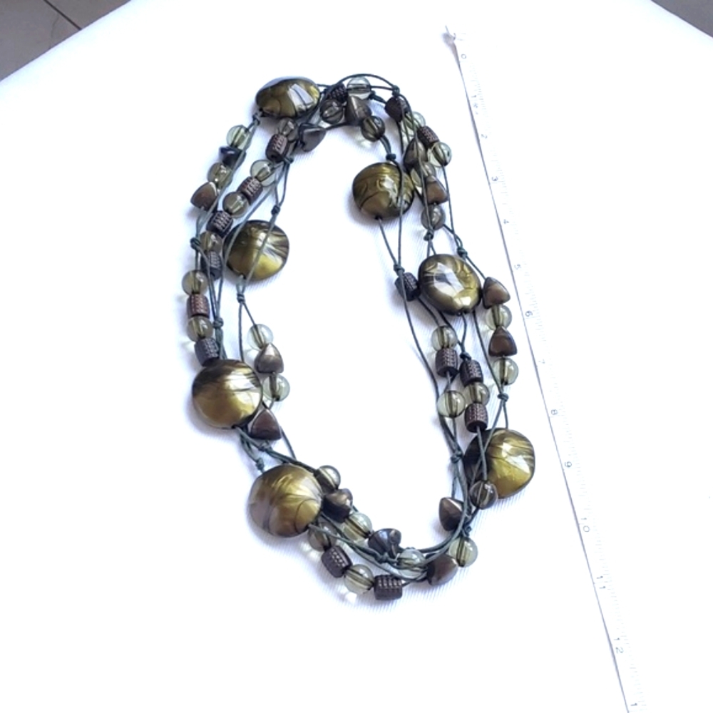 Green Beaded Statement Necklace